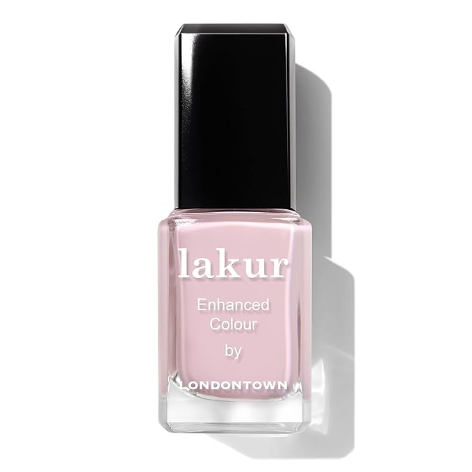 LONDONTOWN lakur Nail Polish - Chip-Resistant, Non-Toxic, Conditions & Hydrates Nails | Glossy Light Pink, Rosewater, .40 fl oz