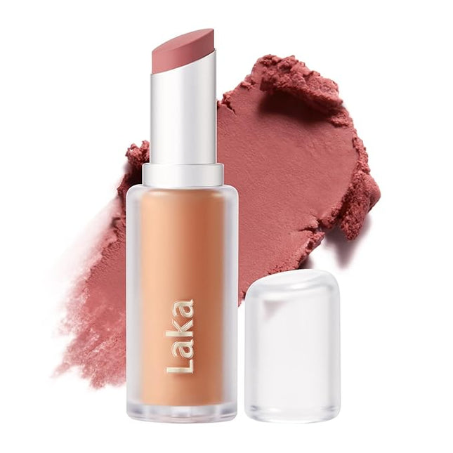 Laka Bulky Matte Lipstick, 4g/0.14oz., Long Wear, Non-Drying Lip Stain Stick with High Pigmentation, Voluminous Lips, K-Beauty (#401 Low Pink)