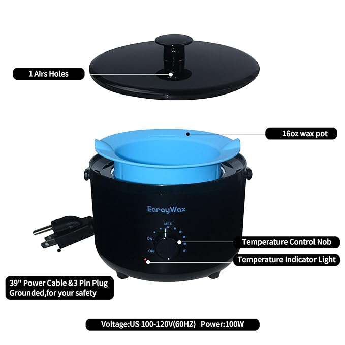 Wax Warmer for Hair Removal at Home, Portable Professional Wax Heater for Hard Wax Beads Fast Heating