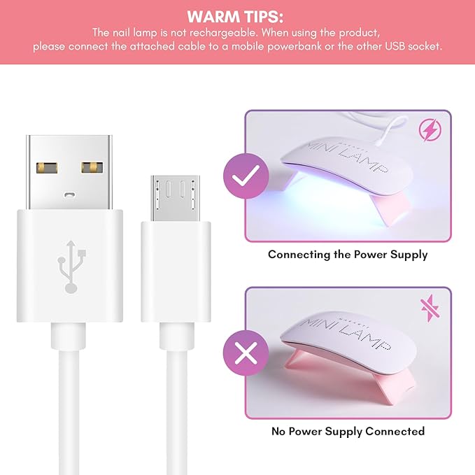 Makartt UV LED Nail Lamp: UV Light for Gel Nails, 6W Mini USB Portable Lamp Fast Drying Gel Polish Curing Light 60S Timer Dryer Manicure Salon Home DIY