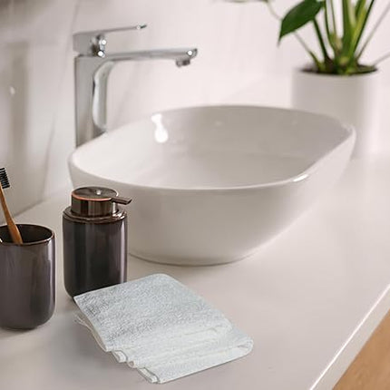 Softolle 100% Cotton Washcloths 24 Pack (12x12 Inches) Soft, Highly Absorbent Washcloth, Face Towels, Wash Cloths for Face, Ring Spun, Bulk Pack (White)