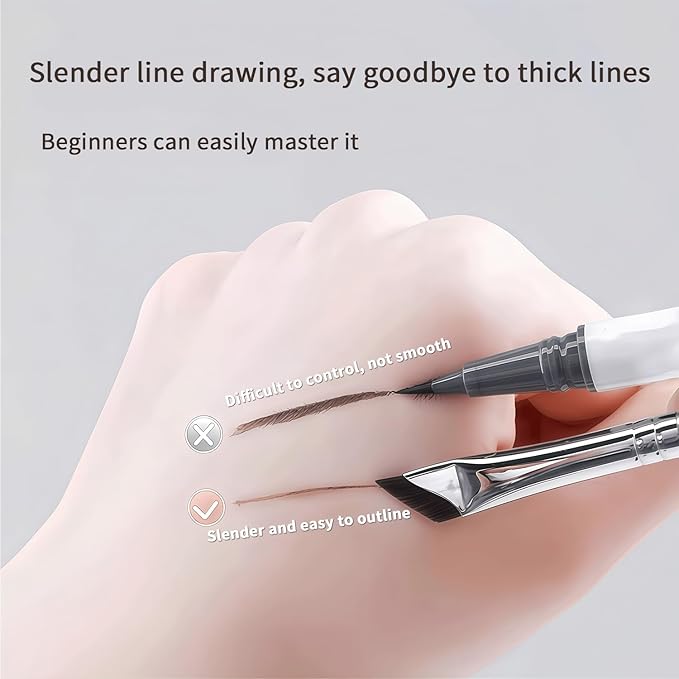 Nose Contour Brush Eyeliner Brush Set 5PCS, Fine Angled Eyeliner Brush Concealer Brush, Ultra Thin Slanted Flat Eyeliner Makeup Brushes, Contour Brushes for Blending Liquid Cream Powder Cosmetics