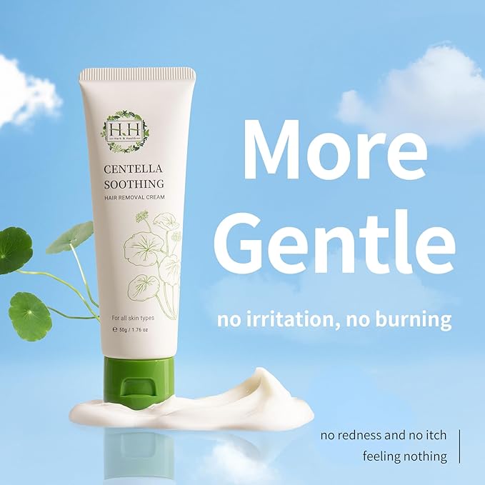 HH Herb&Health Intimate Hair Removal Cream for Women, Painless and Gentle, With Cica Extract, For Bikini and Sensitive Skin, Removes Short and Thick Hair