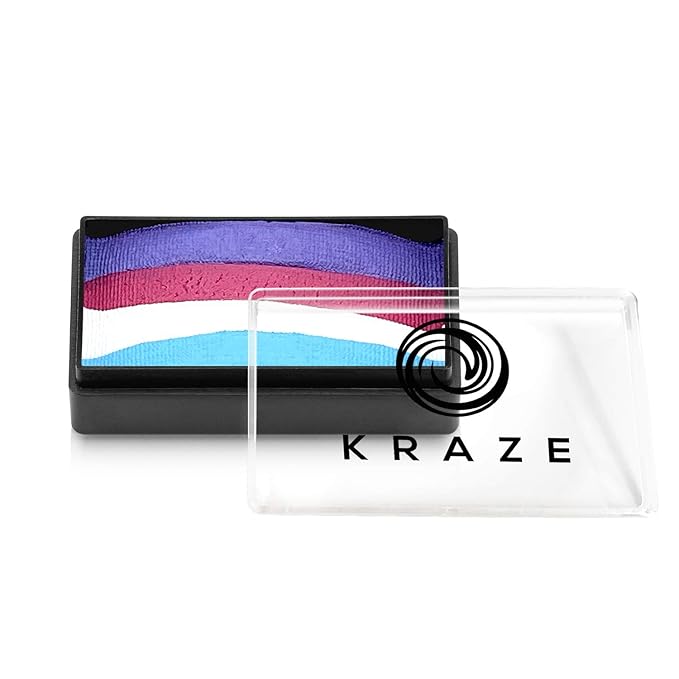 Kraze FX Dome Stroke - Unicorn Dreams (25 gm), Professional 1-Stroke Split Cake, Hypoallergenic, Non-Toxic, Water Activated Face & Body Painting Makeup Supplies for Sensitive Skin, Kid Safe, Adults