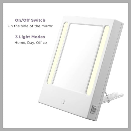 Conair Lighted Makeup Mirror, LED Vanity Mirror, 1X/5X Magnifying Mirror, Corded in Glossy White