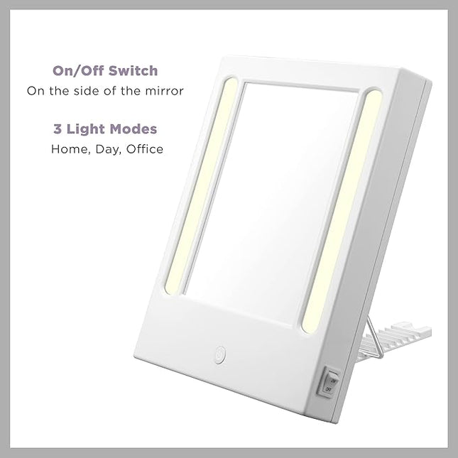 Conair Lighted Makeup Mirror, LED Vanity Mirror, 1X/5X Magnifying Mirror, Corded in Glossy White