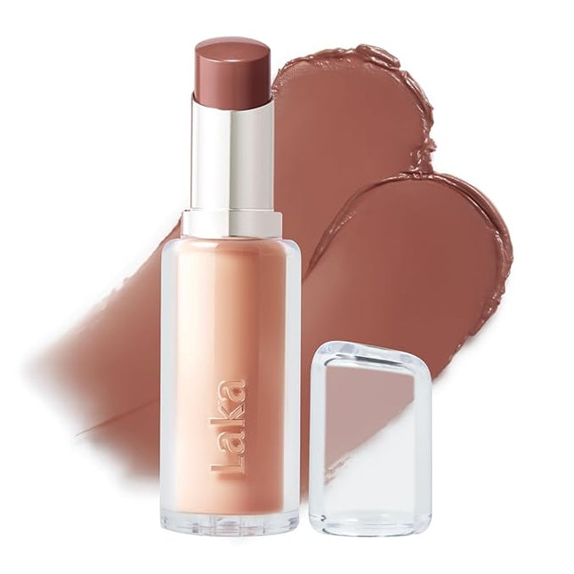 Laka 24HR Bonding Glow Lipstick, 3.7g/0.13oz., Long Lasting High-Shine Lipstick with Rich Color & Glassy Finish (#218 Raw)
