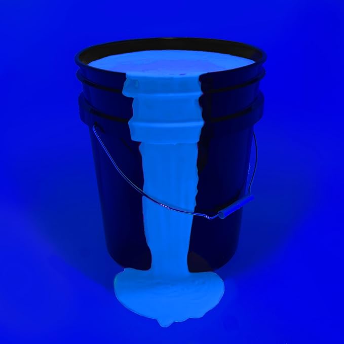 milo UV Neon Blue Washable Party Paint | 5 Gallon Bucket | Bulk Fluorescent Party Paint for Rave, Events, Concerts | Glows UV in Black Light | Made in USA | Safe for Skin, Washable, and Non Toxic