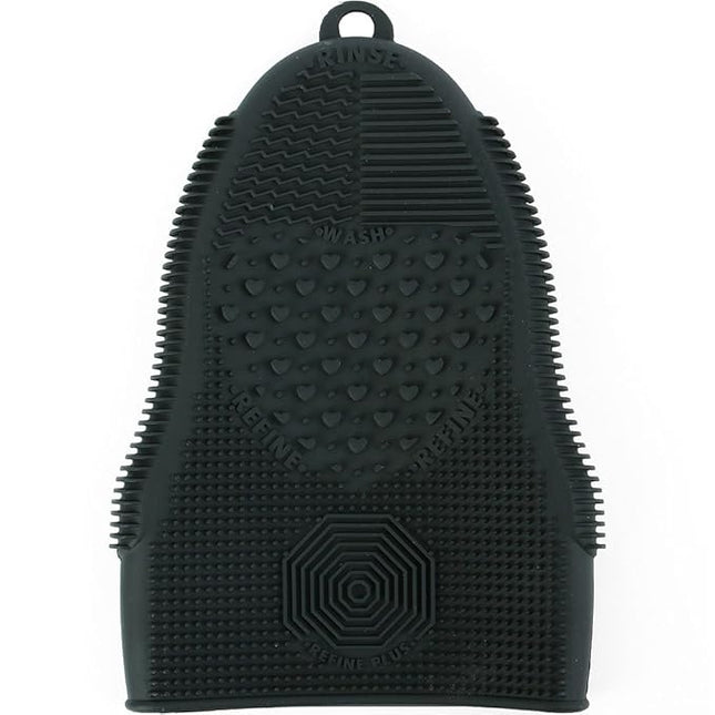Makeup Brush Cleaner Mat Mitt Glove Silicone Cosmetic Cleaning Scrubber Tool for Face Brushes and Eye Brush Washing Pad Black