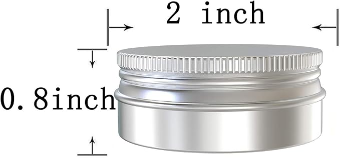 1 Ounce Aluminum Tin Jar Refillable Container, with Screw Lid, Silver 20 pcs