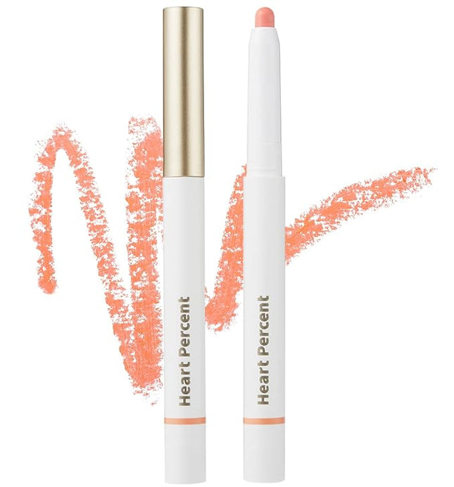 Heart Percent Dote On Mood Lip Liner Pencil, Long-Lasting Creamy Lip Crayon Smooth Lipliner Retractable Lipstick Overlip Line Color 0.8g, #05. Apricot Coral