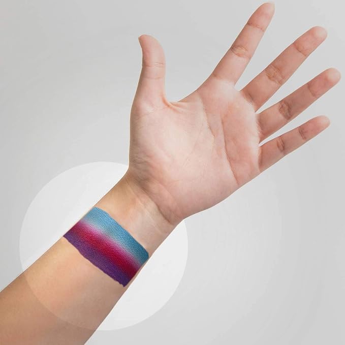 Kraze FX Dome Stroke - Unicorn Dreams (25 gm), Professional 1-Stroke Split Cake, Hypoallergenic, Non-Toxic, Water Activated Face & Body Painting Makeup Supplies for Sensitive Skin, Kid Safe, Adults