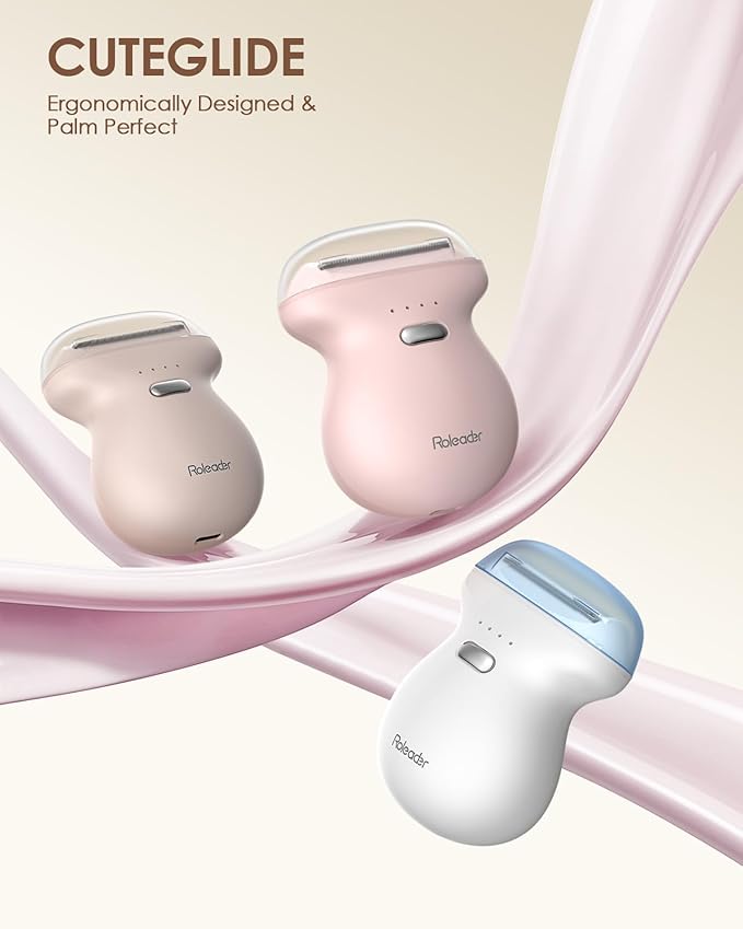 Mini Womens Electric Shaver Travel-Sized Body Hair Trimmer, Palm-Perfect Hair Removal Razor with LED Display, Waterproof Wet/Dry Use Type-C Charging, On-The-Go Pink