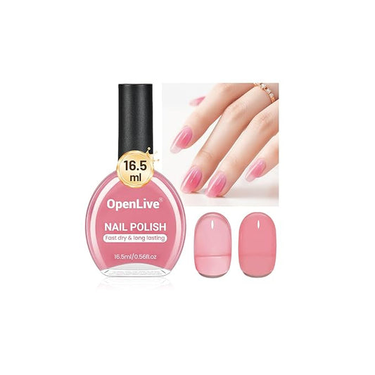16.5ml Jelly Rose Pink Nail Polish Large Volume Quick Dry Nail Polish, Long Lasting Shine, Fingernail Toenail Nail Art DIY Home Travel Nail Art Gift