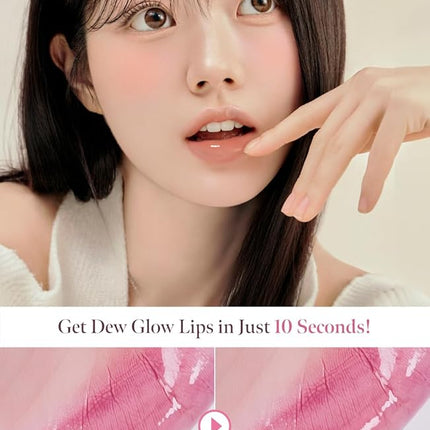Dew Drop Tint #205 Honeydew 4.5g, Glossy, Lightweight Lip Stain, Glass-Like, High Shine, Moisturizing Lip Oil, Long Lasting Color, Hydrating Gloss, Dewy Finish, Korean Beauty Makeup