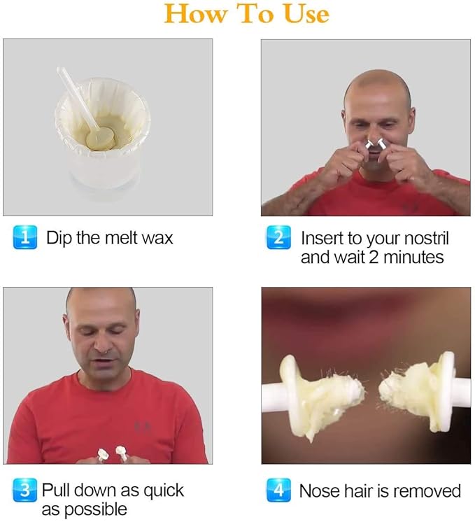 Nose Wax Kit for Men & Women | 100g Wax, 30 Applicators (15-20 Uses) | Painless Nasal & Ear Hair Removal | Fast 3-Min Removal | Safe Hair Remover Kit for Nose & Ear Hair | Waxing Kit for Men