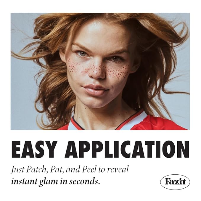 Fazit Beauty Face Makeup Patches - Waterproof Red Speckles - Temporary - 6 Count