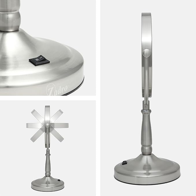 Zadro 9" Round LED Makeup Mirror with Lights and Magnification 5&10X/1X AA Battery Operated Swivel Lighted Makeup Mirror