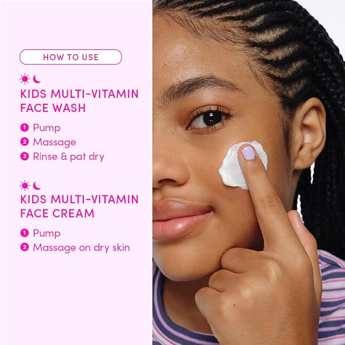 Evereden Barbie Limited Edition Kids Happy Face Duo + Exclusive Barbie Accessories | Multi-Vitamin Kids Face Wash & Cream Set with Stickers + Bracelets | Clean, Vegan Skin Care for Children 3+