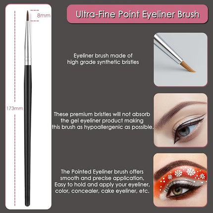 KINGMAS Eyebrow Brush & Eyelash Separator Eyeliner Brush and Brow Comb Lash Spoolie Brush, Steel Mascara Comb Grooming Brush, 5Pcs Eye Makeup Tools