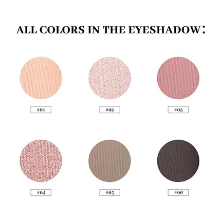 MYSTER ROSEY Nudes 3 Series Mini Eyeshadow Palette, Matte & Shimmer Finish, 6 Champagne Mauve & Black Eye Shadows, Travel Friendly Size, Vegan, Cruelty-free
