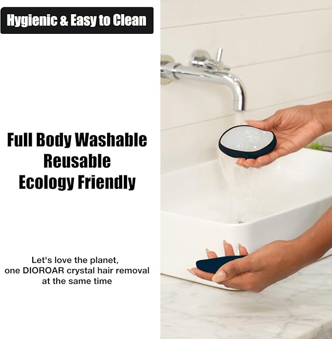 Crystal Hair Eraser,Upgrade Crystal Hair Remover,Physical Nano Glass Hair Removal Device,Painless Epilator and Exfoliator Without Shaver for Quick Soft Silky Skin(Black)