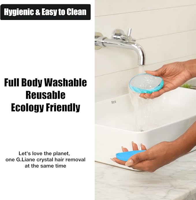 Crystal Hair Eraser,Upgraded Painless Crystal Hair Remover,Effective Nano Glass Hair Removal Device and Skin Exfoliation,Body Epilator for Women and Men(Aqua)