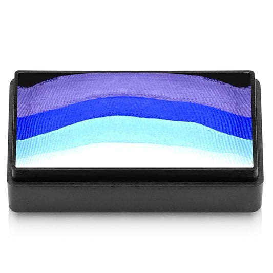 Kraze FX Dome Stroke - Sea Wave (25 gm), Professional 1-Stroke Split Cake, Hypoallergenic, Non-Toxic, Water Activated Face & Body Painting Makeup Supplies for Sensitive Skin, Kid Safe, Adults