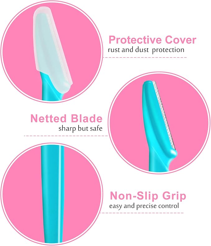 48 Pcs Face Razors, Facial Razor Multipurpose Dermaplaning Tools, Eyebrow Razor Multicolor Eyebrow Trimmer Shaper Shaver, Hair Removal Tool for Women Men Face Body Use