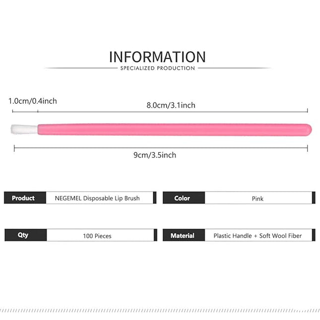 100 Pcs Disposable Makeup Lip Brushes PYO Cookie Paint Brushes Nail Polish Brushes Cosmetic Lip Brush Wands mini paint brushes for cookies (Pink)