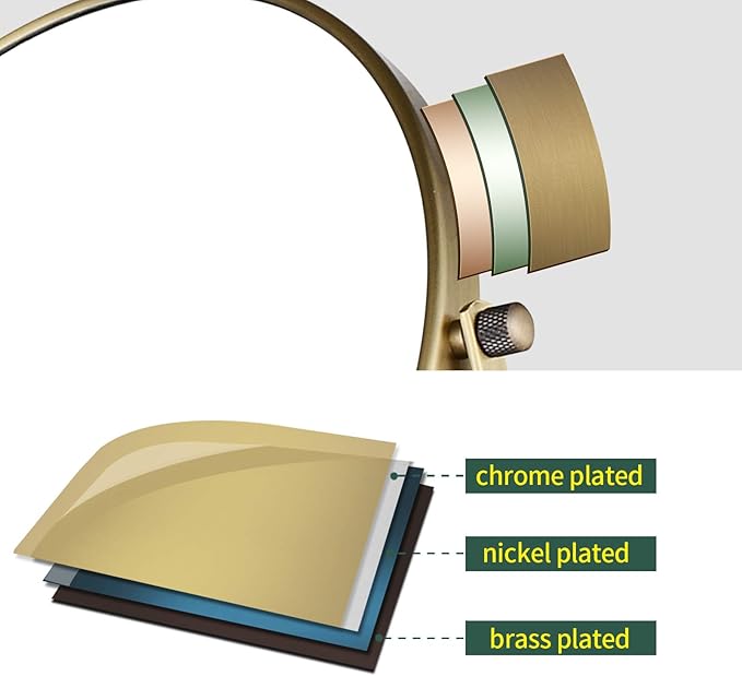 Nicesail Tabletop Makeup Mirror, Double-Side 1X-10X, 360 Swivel Magnifying Mirror for Table Desk Make up Vanity, No Light Antique Bronze (8 Inch, 10X)