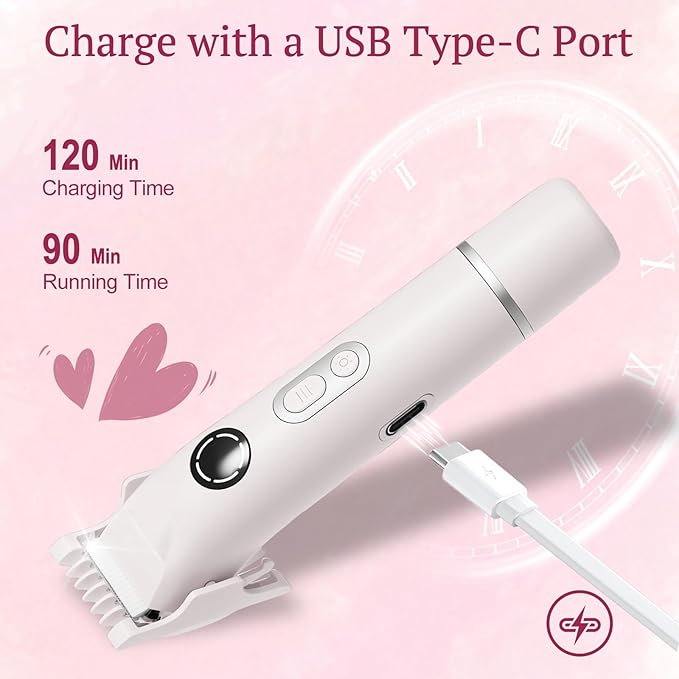 Dermave Bikini Shaver, 4-in-1 Bikini Trimmer for Women, Electric Razors with Dual Heads, Cordless Body Hair Trimmer, Rechargeable Pubic Hair Trimmer for Legs Body Facial Hair, Ceramic Blade