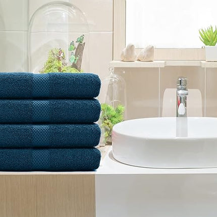 DAN RIVER 6-Pack Premium Hand Towels (16x28 Inches) - 100% Cotton, Ultra Soft, Lightweight, Highly Absorbent Towels for Bathroom, Spa, Gym, Salon, Hotel, and Travel - Opal Blue