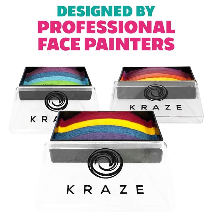 Kraze FX Dome Stroke - Lush (25 gm), Professional 1-Stroke Split Cake, Hypoallergenic, Non-Toxic, Water Activated Face & Body Painting Makeup Supplies for Sensitive Skin, Kid Safe, Adults