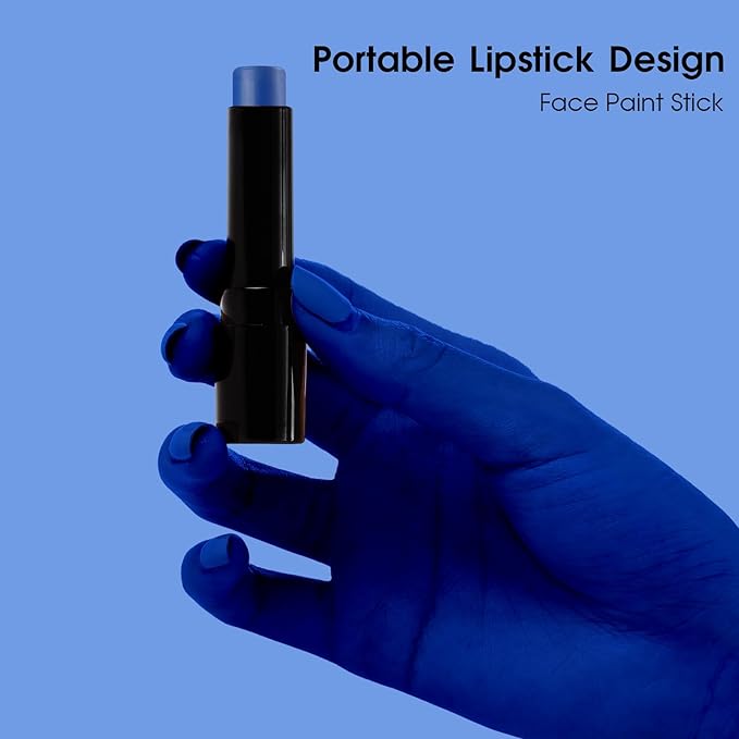 BADCOLOR Blue Face Body Paint Stick Eye Black, Royal Blue Face Painting for Softball Football Baseball Lacrosse, Professional Facepaint Makeup for Halloween Special Effects Cosplay Costume Parties