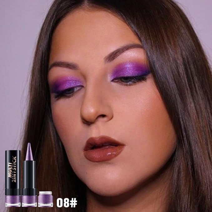 AMY'S DIARY Lilac Bloom Eye shadow & Eyeliner Stick 2-in-1, Purple Cream Eyeshadow Pencil + Gel Eyeliner | Waterproof, Smudge-Proof Eye Makeup Crayon for woman, Face & Lip | Twist-Up Eye Shadow Pen