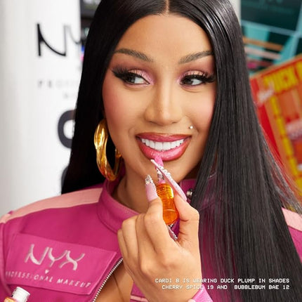 NYX PROFESSIONAL MAKEUP Duck Plump High Pigment Plumping Lip Gloss with Spicy Ginger, Vegan Lip Makeup - Pick Me Pink (Soft Rose Pink)