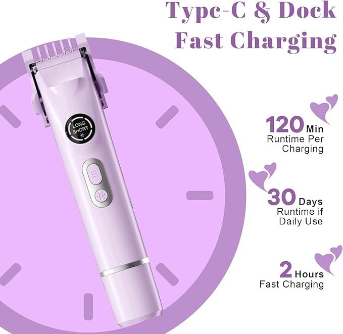 4-in-1 Waterproof Electric Bikini Trimmer & Body Hair Trimmer& Electric Razors for Shaving Woman- Rechargeable Shaver - IP7-compact for Travel