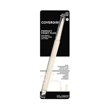 Covergirl Perfect Point Plus Self-Sharpening Eyeliner Pencil, White Out, Pack of 2 (Packaging May Vary)