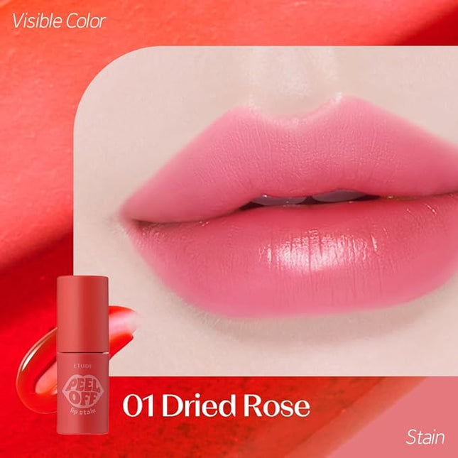 ETUDE Dear Darling Peel Off Lip Stain (Dried Rose) – Teen girl gifts, Hydrating Hydrogel Tint, Fruity scent, Long Lasting & Waterproof, High Pigment, Easy Peel Off, All‑Day Color Lip Tattoo