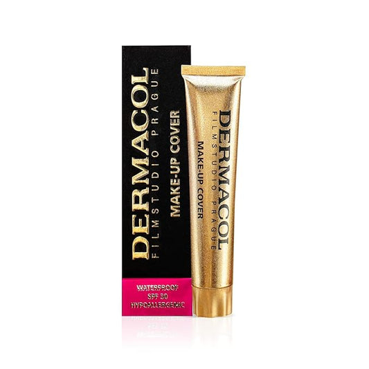 Dermacol - Full Coverage Matte Foundation with SPF 30, Waterproof Foundation for Oily Skin, Acne, & Under Eye Bags, Long-Lasting Makeup, 30g - Shade 207