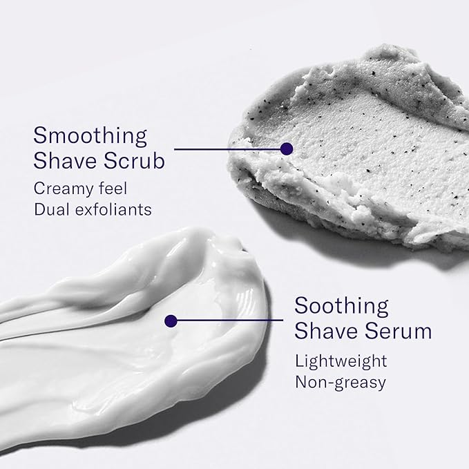 Flamingo Shaving Prep and Post Care Set for Women - Smoothing Shave Prep Scrub and Soothing Post Shaving Serum - Glow Shave Collection