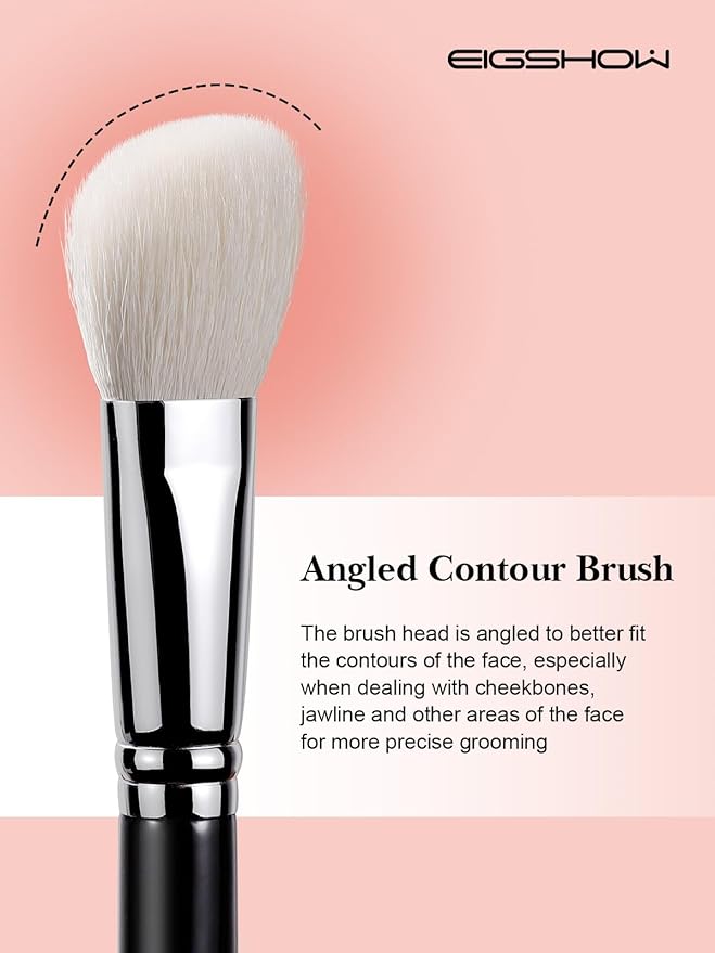 Contour Brush, EigshowBeauty Angled Blush Makeup Brush with Premium Luxe Saikoho Goat Hair Bristles, Foundation Brush for Cream, Powder and Liquid Makeup Blending - F610