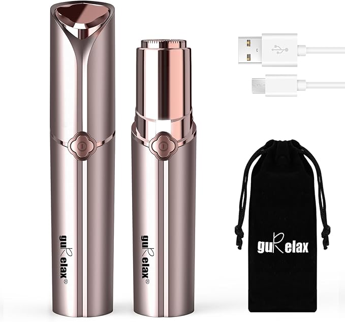 Facial Hair Removal for Women, Rechargeable Painless Facial Hair Remover for Face, Lip, Chin with a Velvet Bag