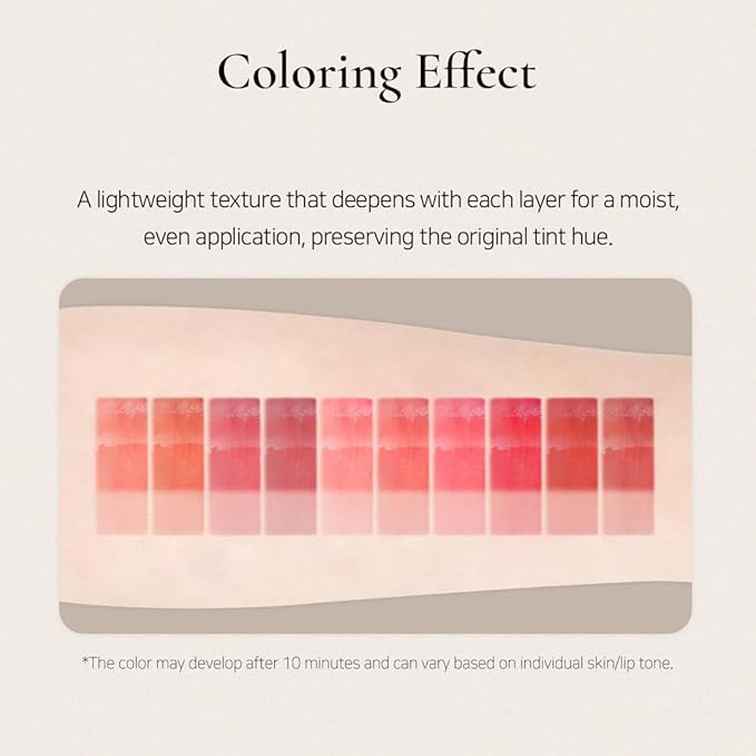 DINTO Blur-Glowy Lip Tint - Glossy Finish, Hydrating, Long Lasting, Lightweight Texture, Non-Sticky, Vegan & Cruelty-Free, K beauty (217 Pax Romana, 0.11 fl.oz) (30 colors)