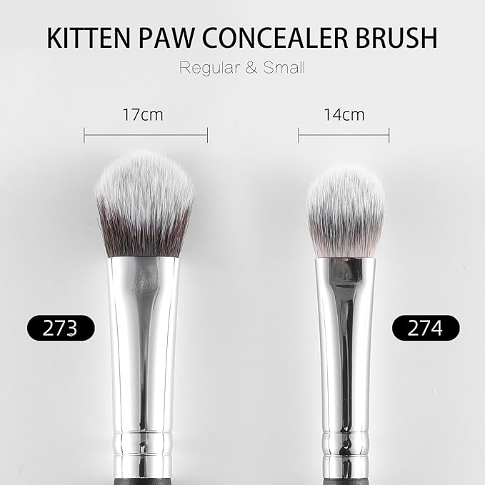 ENERGY Kitten Paw Concealer Brushes Set Under Eye Setting Powder Makeup Brushes for Liquid Cream Powder Makeup Blending Buffing Nose Contouring Small Foundation Brushes Set