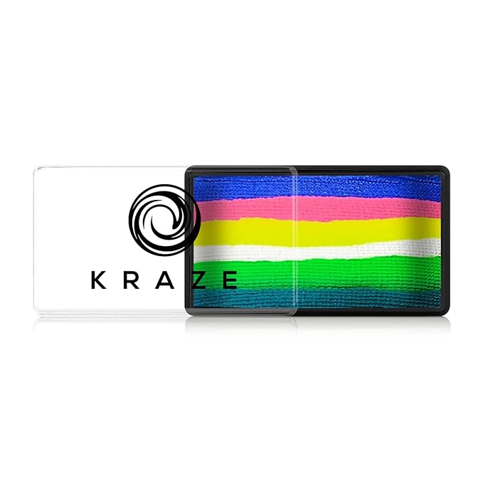 Kraze FX Dome Stroke - Wonder Upon Wonder (25 gm) by Jacqueline Howe Professional 1-Stroke Split Cake Hypoallergenic Non-Toxic Water Activated Face & Body Painting for Sensitive Skin Kid Safe Adults