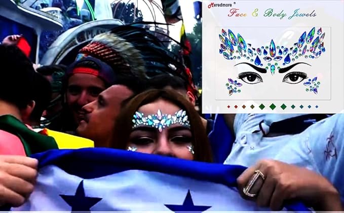 Face Body Gems Jewels Stickers,Body Jewels Stickers Stick on 10 Sets with 6 Boxes Chunky Glitter for Women Makeup Festival