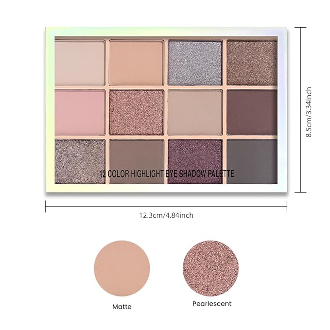 Eye Shadow Palette,Nude Silver Gray Cream Eyeshadow Makeup Pallets for Women Natural Eyeshadows for Eyes Long Lasting Naturing-Looking
