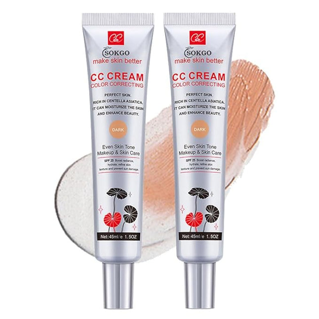 Color Correcting CC Cream, Full-Coverage Foundation, SPF 25, Even Skin Tone, Hydrating Cream